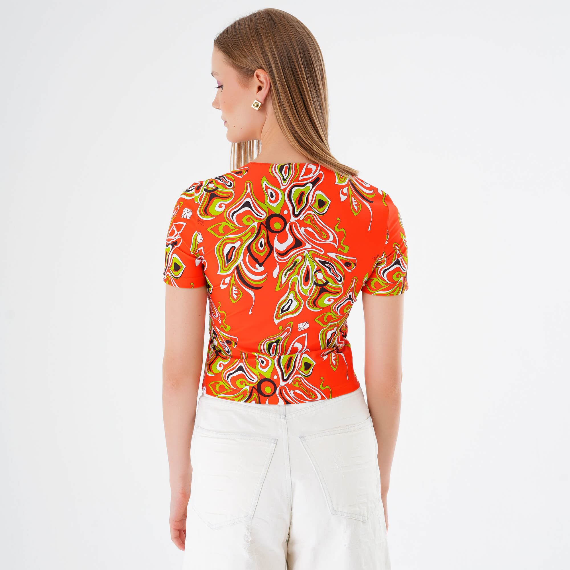 Emilio Pucci - Orange Africana Print Tshirt M